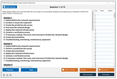 CWNP PW0-250 Certified Wireless Design Professional Practice test exam simulator test engine exam Prep practice test questions answers Image 1