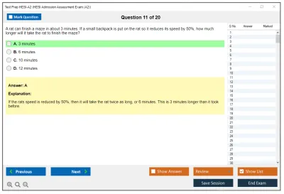 Test Prep HESI-A2 HESI Admission Assessment Exam (A2) Practice test exam simulator test engine exam Prep practice test questions answers Image 11