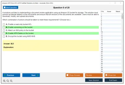 Amazon AWS SAA-C03 AWS Certified Solutions Architect - Associate (SAA-C03) Practice test exam simulator test engine exam Prep practice test questions answers Image 6