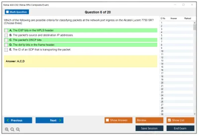 Nokia 4A0-C02 Nokia SRA Composite Exam Practice test exam simulator test engine exam Prep practice test questions answers Image 6