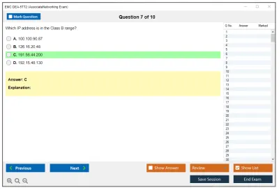 EMC DEA-5TT2 Associate - Networking Version 2.0?(DCA) Practice test exam simulator test engine exam Prep practice test questions answers Image 7