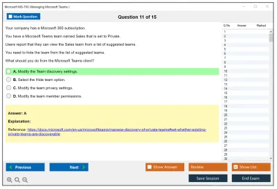 Microsoft MS-700 Managing Microsoft Teams Practice test exam simulator test engine exam Prep practice test questions answers Image 11