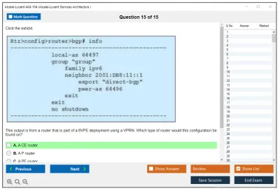 Alcatel-Lucent 4A0-104 Alcatel-Lucent Services Architecture Practice test exam simulator test engine exam Prep practice test questions answers Image 15