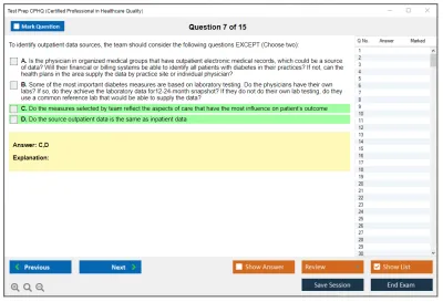 Test Prep CPHQ Certified Professional in Healthcare Quality Examination Practice test exam simulator test engine exam Prep practice test questions answers Image 7