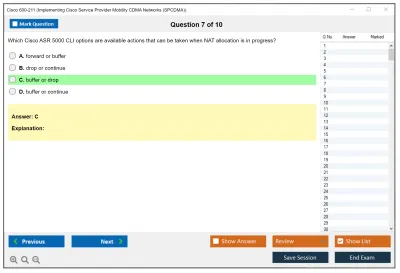 Cisco 600-211 Implementing Cisco Service Provider Mobility CDMA Networks (SPCDMA) Practice test exam simulator test engine exam Prep practice test questions answers Image 7