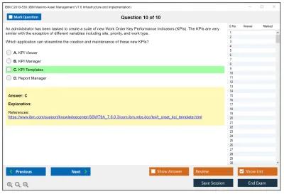 IBM C2010-530 IBM Maximo Asset Management V7.6 Infrastructure and Implementation Practice test exam simulator test engine exam Prep practice test questions answers Image 10