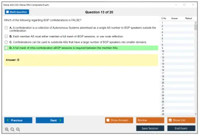 Nokia 4A0-C02 Nokia SRA Composite Exam Practice test exam simulator test engine exam Prep practice test questions answers Image 13