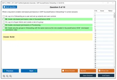 SAP C_THR91_1811 SAP Certified Application Associate - SAP SuccessFactors Onboarding 1.0 Q4/2018 Practice test exam simulator test engine exam Prep practice test questions answers Image 5