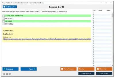 Avaya 71201X Avaya AuraCore Components Implement Certified Exam Practice test exam simulator test engine exam Prep practice test questions answers Image 5