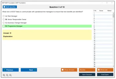 MSP MSP-Foundation MSP Foundation Exam (5thEdition) Practice test exam simulator test engine exam Prep practice test questions answers Image 3