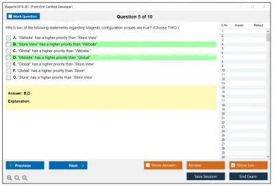 Magento M70-301 Magento Front End Developer Certification Exam Practice test exam simulator test engine exam Prep practice test questions answers Image 5