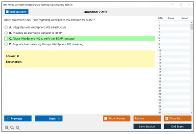 IBM P9530-039 IBM WebSphere MQ Technical Sales Mastery Test v2 Practice test exam simulator test engine exam Prep practice test questions answers Image 2