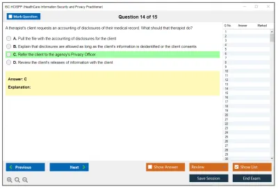 ISC2 HCISPP HealthCare Information Security and Privacy Practitioner Practice test exam simulator test engine exam Prep practice test questions answers Image 14