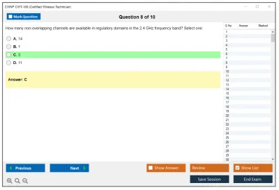 CWNP CWT-100 Certified Wireless Technician Practice test exam simulator test engine exam Prep practice test questions answers Image 8