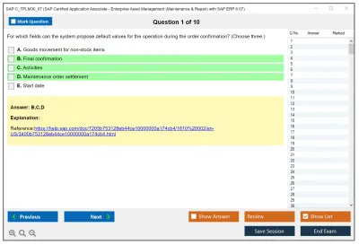 SAP C_TPLM30_67 SAP Certified Associate - SAP Maintenance & Repair with ERP 6.0 EHP7 Practice test exam simulator test engine exam Prep practice test questions answers Image 1