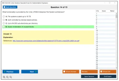 EMC E20-393 Unity Solutions Specialist Exam for Implementation Engineers Practice test exam simulator test engine exam Prep practice test questions answers Image 14