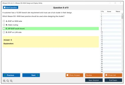 VMware 5V0-42.21 VMware SD-WAN Design and Deploy Skills Practice test exam simulator test engine exam Prep practice test questions answers Image 8